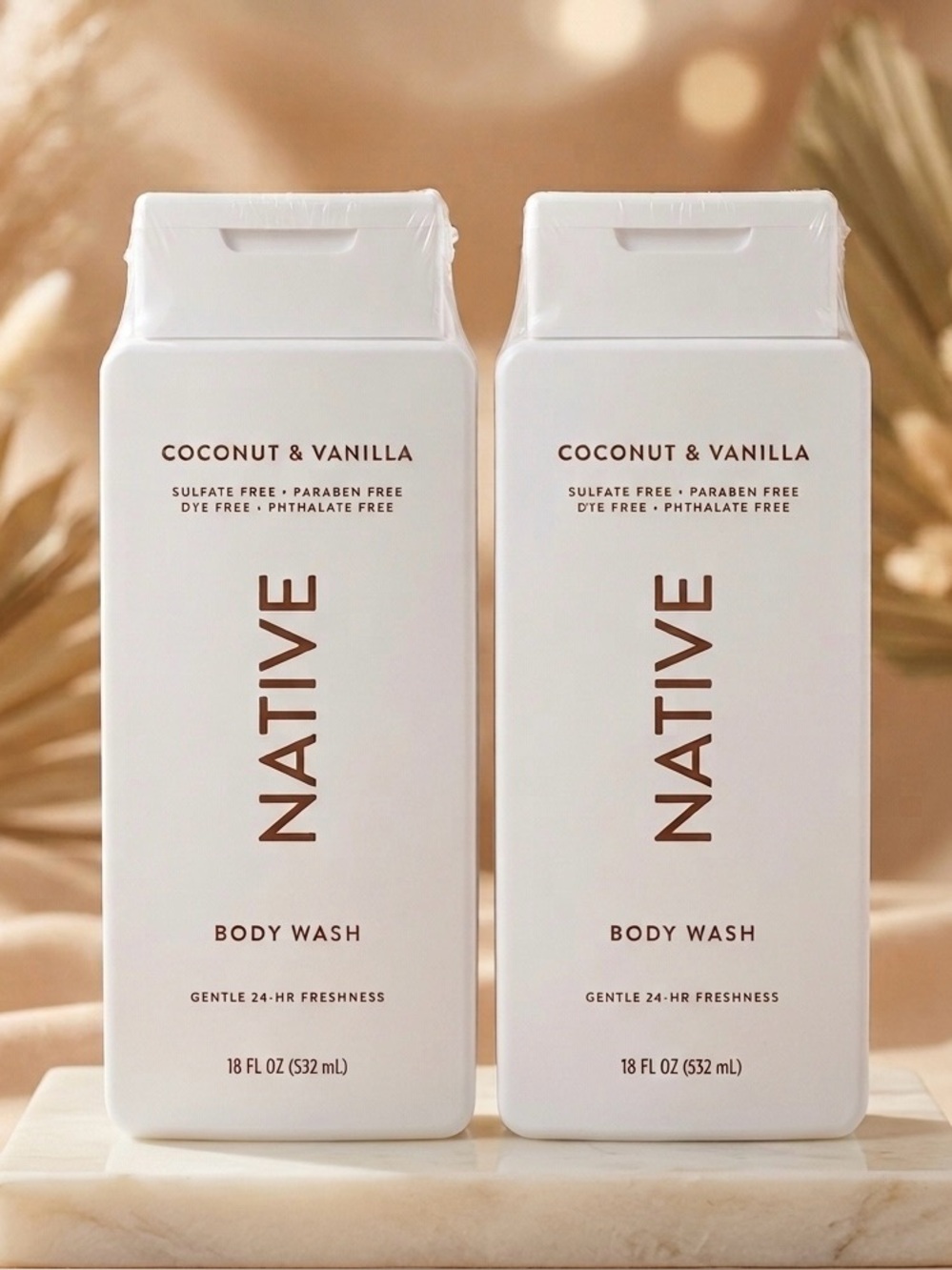 Native Body Wash Coconut & Vanilla 18 fl oz. Set of 2